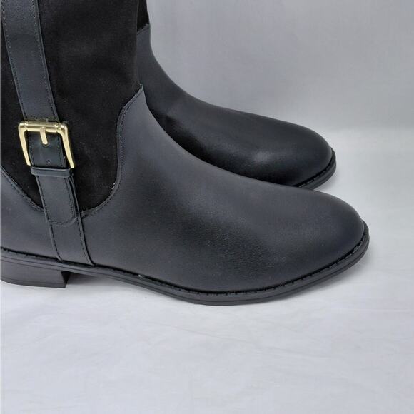 Karen Scott Womens Knee High Riding Boots 6M Black Western Buckle Equestrian - Picture 7 of 13